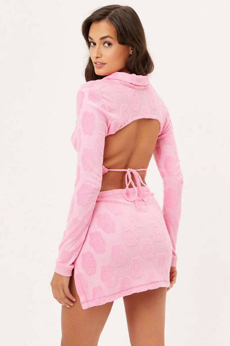 Stacey Floral Terry Skirt - Flowerchild | Frankies Bikinis