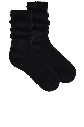 Free People Staple Slouch Socks in Black from Revolve.com | Revolve Clothing (Global)