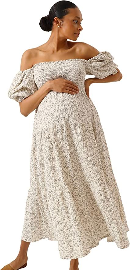 NOTHING FITS BUT Women’s Classic Linen Nursing Dress, Cotton Kiko Maternity Gown, Casual Matern... | Amazon (US)