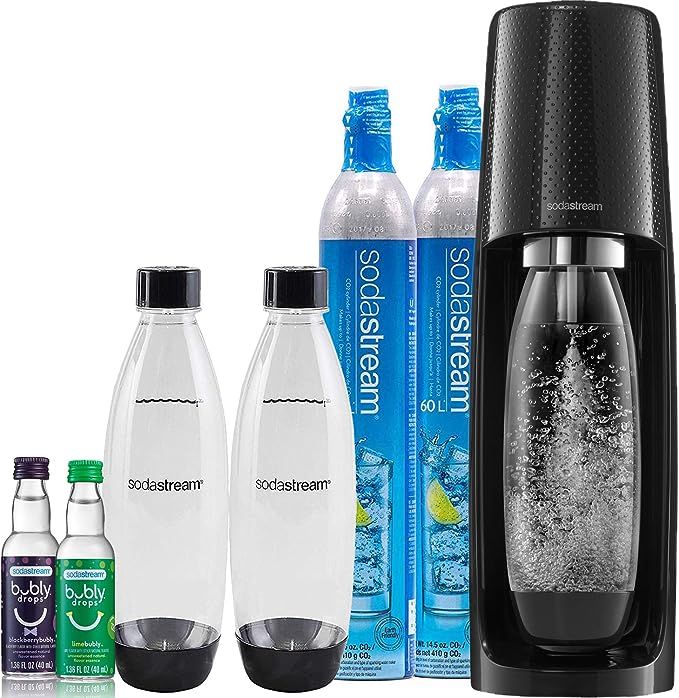 SodaStream Fizzi Sparkling Water Maker Bundle (Black), with CO2, BPA Free Bottles, and Bubly Drop... | Amazon (US)