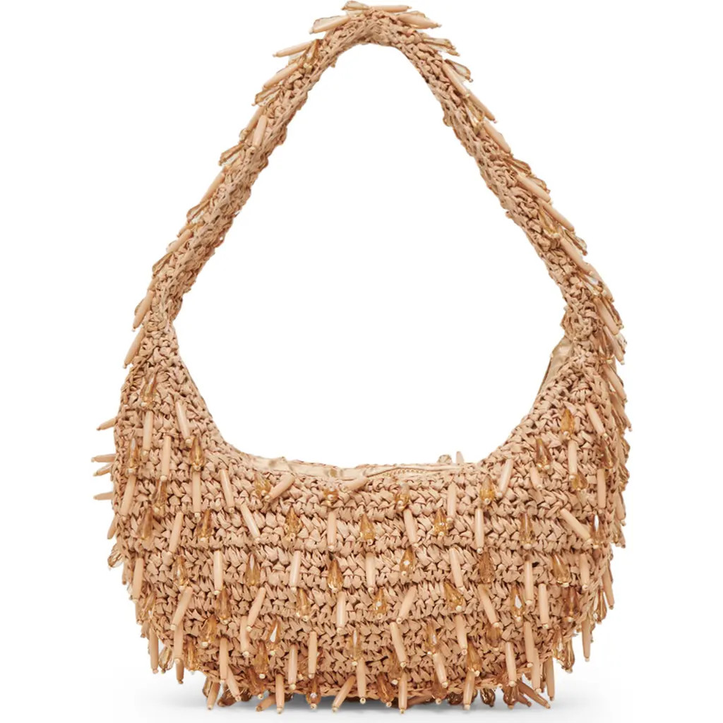 Dolce Vita Caicos Beaded Raffia Shoulder Bag in Natural at Nordstrom Rack | Nordstrom Rack