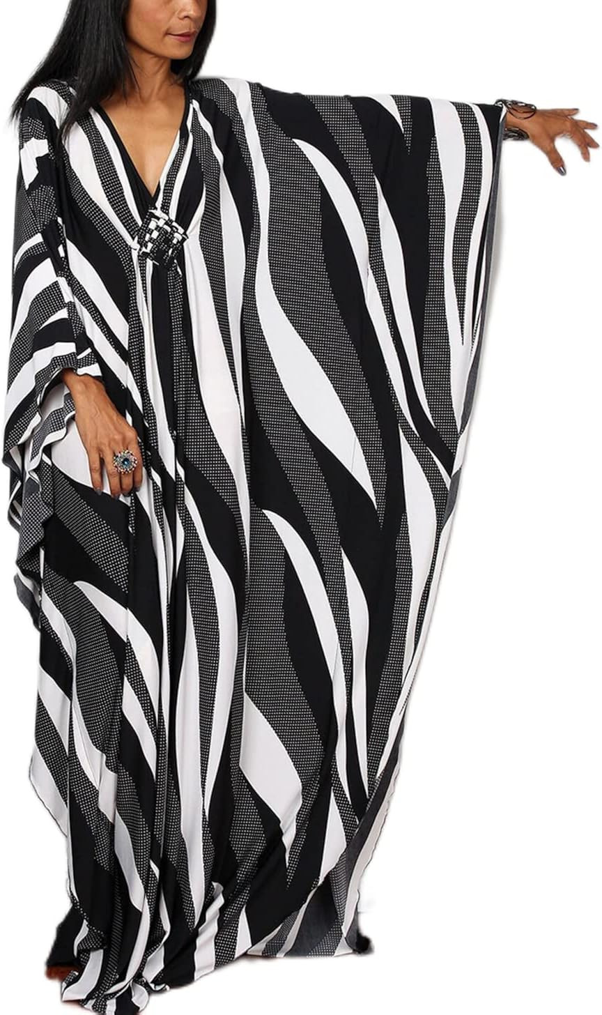 Women's Turkish Caftan Silk Wrinkle Ethnic Print Kaftans Floral Print Over Sized Caftans Lounge w... | Amazon (US)
