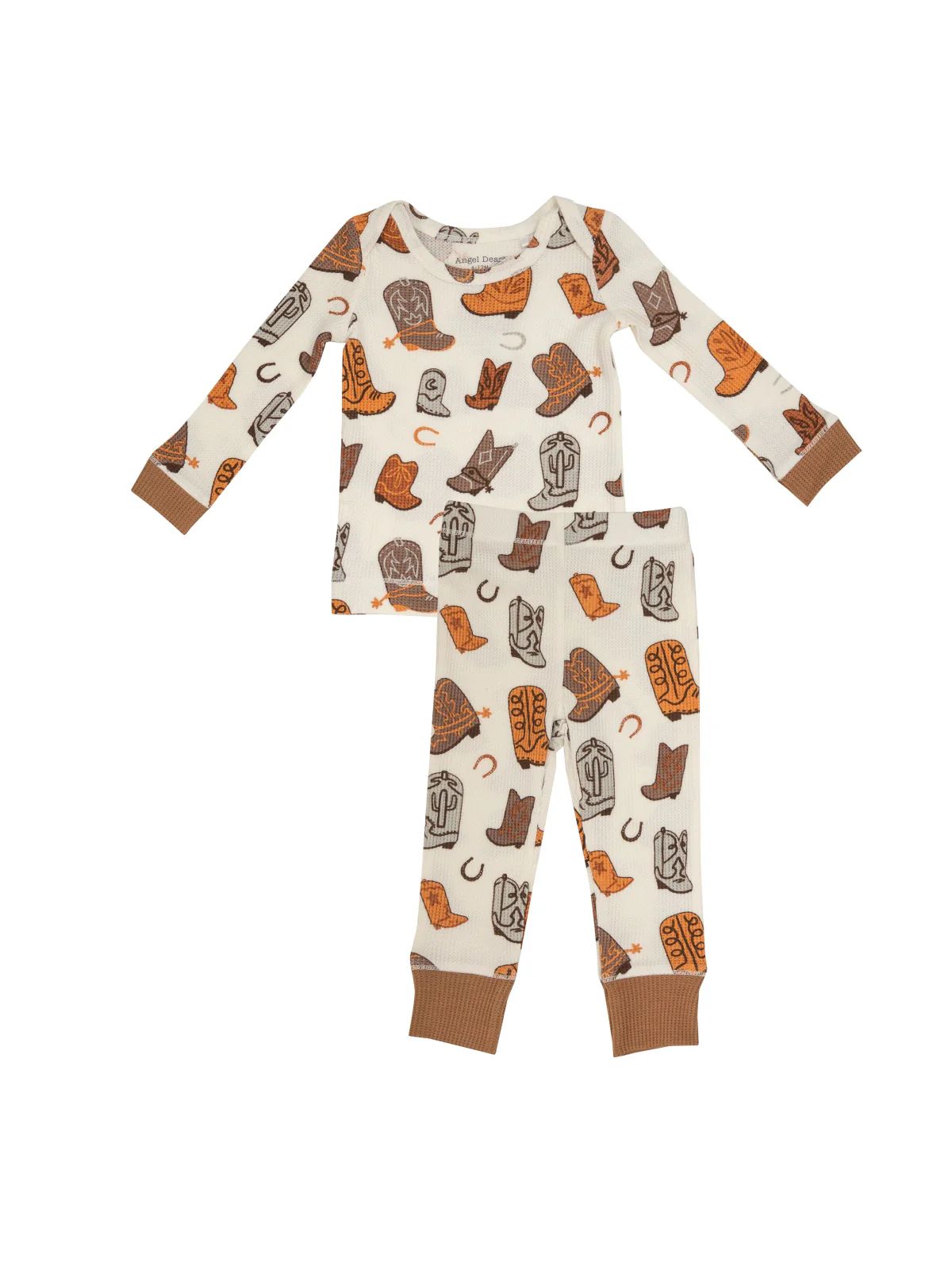 Thermal 2-Piece Lounge Wear Set, Brown Cowboy Boots | SpearmintLOVE