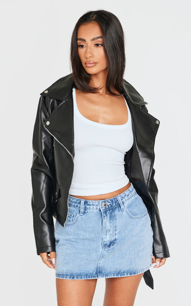 Petite Vintage Wash Pocket Denim Mini Skirt | PrettyLittleThing US