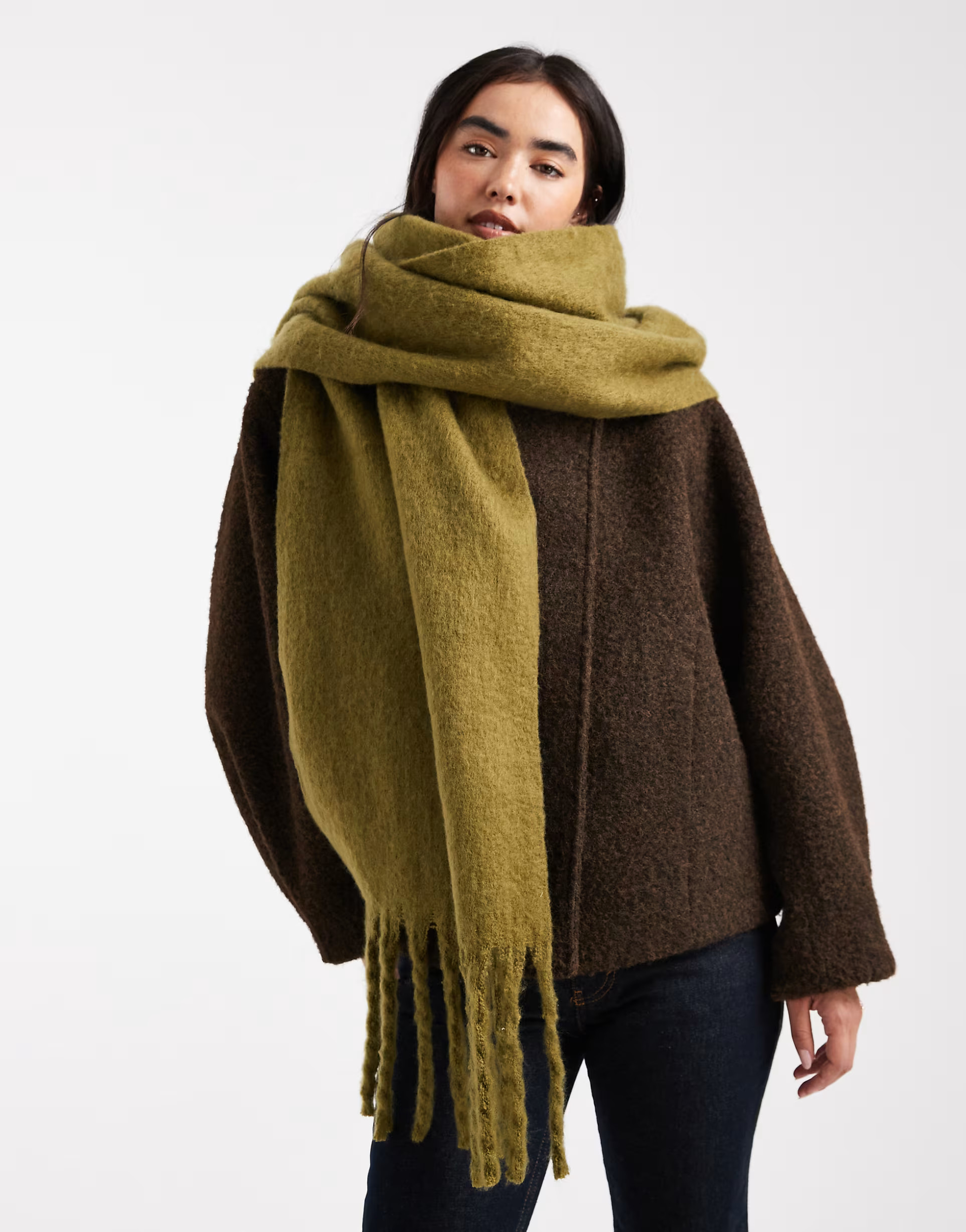 New Look heavyweight scarf in khaki | ASOS (Global)