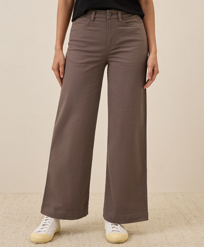 Women’s Stretch Twill Wide Leg Pant made with Organic Cotton | Pact | Pact Apparel