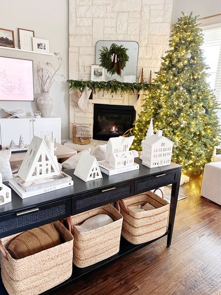 Black console perfect for behind the sofa and the cutest modern holiday village 

#LTKHoliday #LTKstyletip #LTKhome