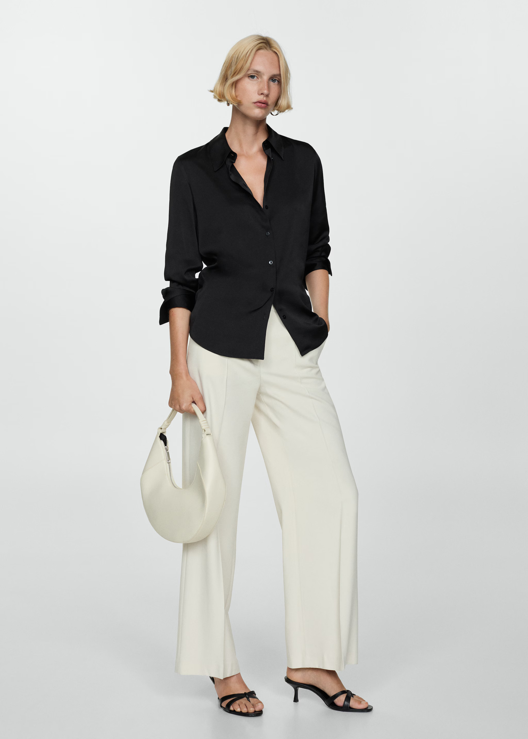 Satin finish flowy shirt - Women | MANGO USA | Mango (US/MX/AU)