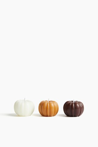 H & M - 3-pack pumpkin-shaped candles - Beige | H&M (UK, MY, IN, SG, PH, TW, HK)