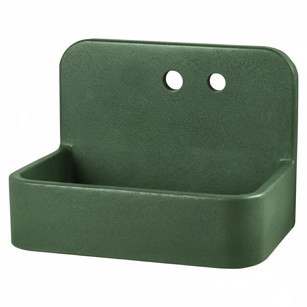 Newterra Handmade Concrete Wall/Vessel 22" Bathroom Sink CT2214-02-FOR | Wayfair North America