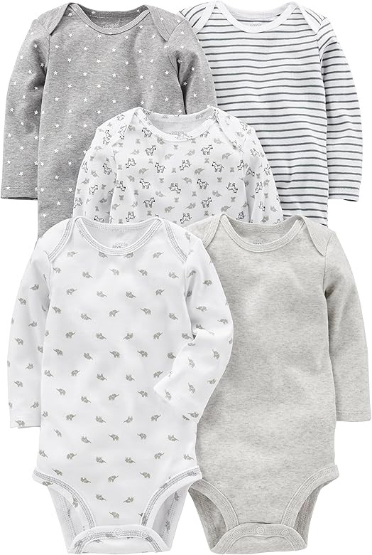 Simple Joys by Carter's Baby 5-Pack Long-Sleeve Bodysuit | Amazon (US)