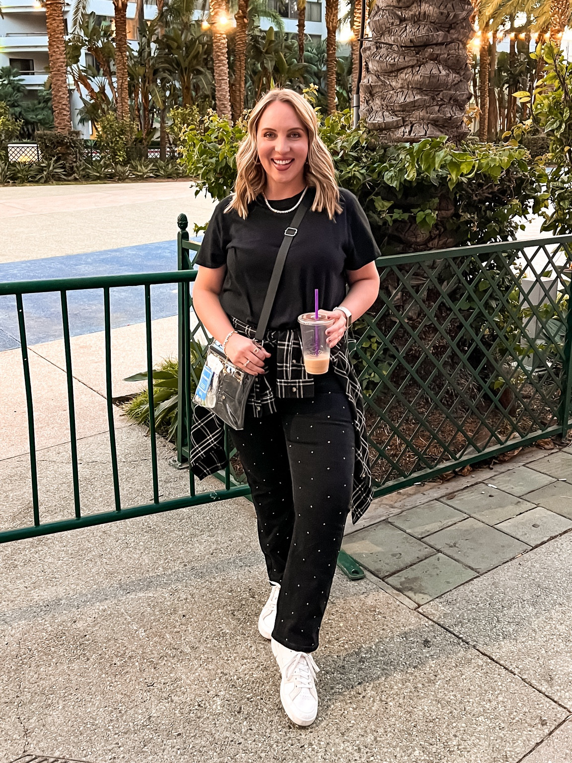 Concert ready 🤘 These jeans are soooo cute! They look like white rhinestones here but they are actually black! Just the right amount of sparkle! Super comfy and true to size! 

#LTKfindsunder50 #LTKbeauty