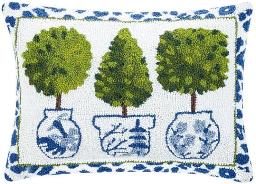 Peking Handicraft Leopard Print Topiary Hook Pillow, 20-inch Length, Multicolor, Wool and Cotton,... | Amazon (US)