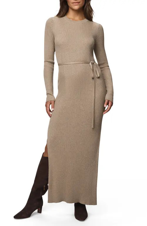 Splendid Georgie Long Sleeve Maxi Sweater Dress in Light Cedar Heather at Nordstrom, Size X-Large | Nordstrom