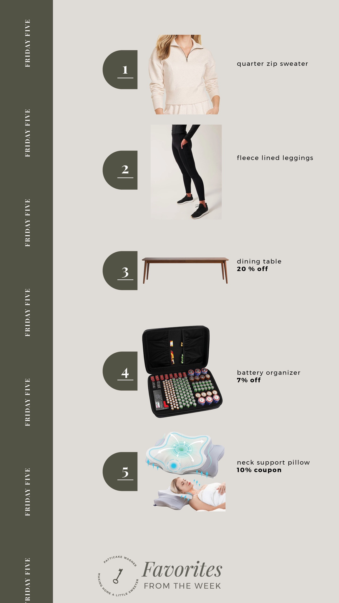 friday five: favorites from the week *fall outfit, sweater, fleece lined leggings, dining table, battery organizer, neck support pillow 

#LTKhome #LTKSeasonal
