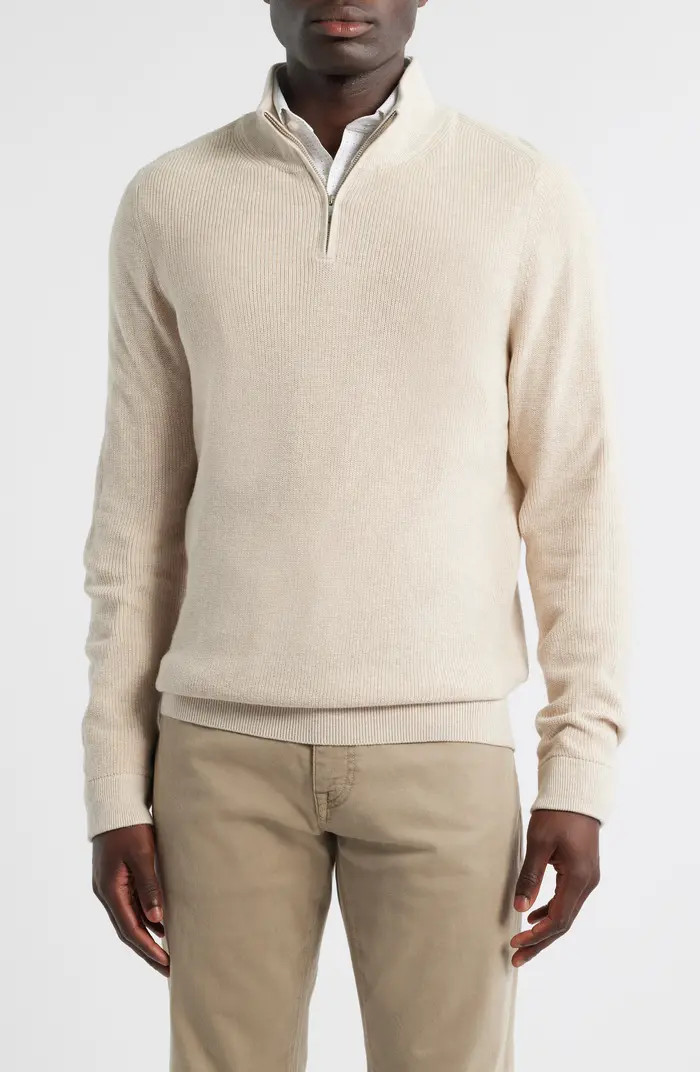 Nordstrom Cotton & Cashmere Quarter Zip Sweater | Nordstrom | Nordstrom