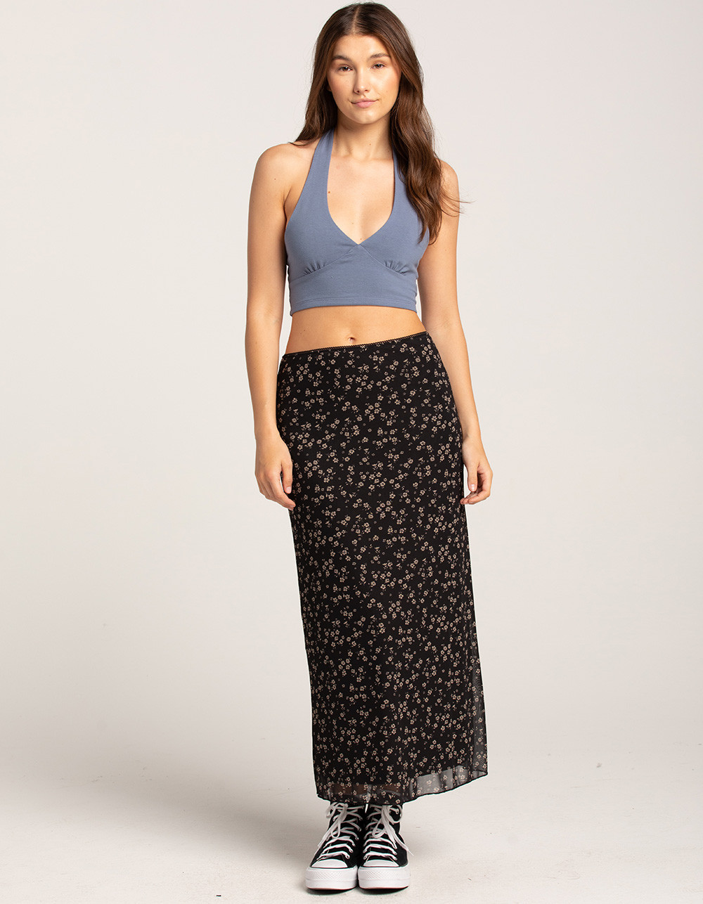 RSQ Womens Low Rise Mesh Maxi Skirt | Tillys