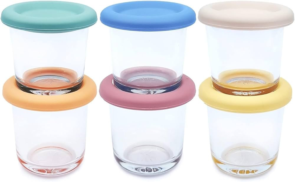 Elk and Friends 4oz Borosilicate Glass Baby Food Storage Jars with Silicone Lid | Strong Glass | ... | Amazon (US)