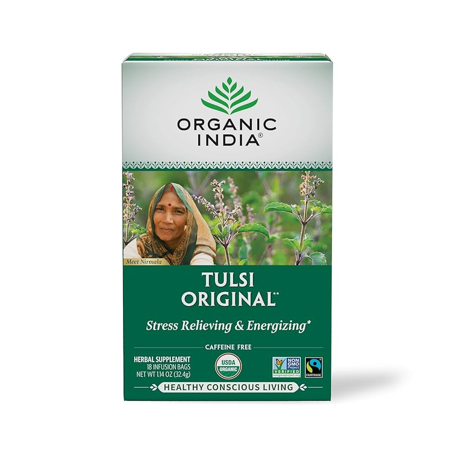ORGANIC INDIA Original Tulsi Tea - Herbal Tea, Holy Basil and African Basil Calming and Stress Re... | Amazon (US)