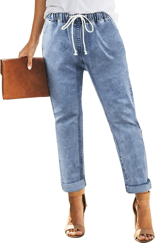 Sidefeel Women's High Waist Jeans Classic Tapered Joggers Jeans | Amazon (US)