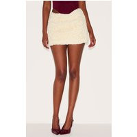 Cream Confetti Applique Textured Mini Skirt | PrettyLittleThing US