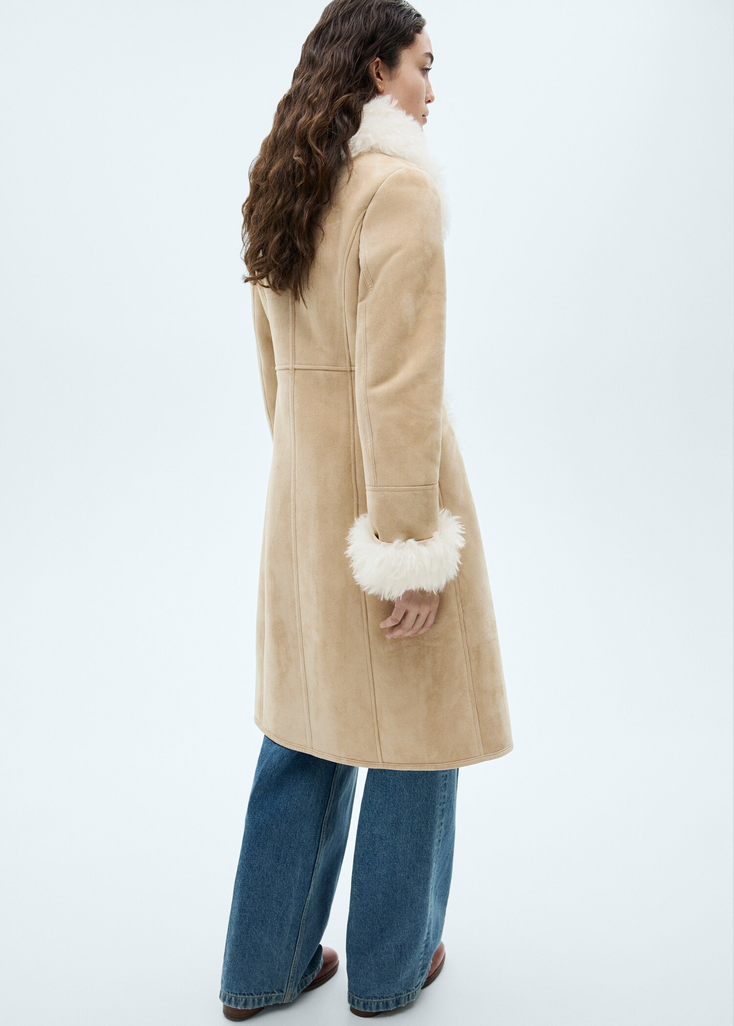 Shearling-lined coat - Women | MANGO USA | Mango (US/MX/AU)