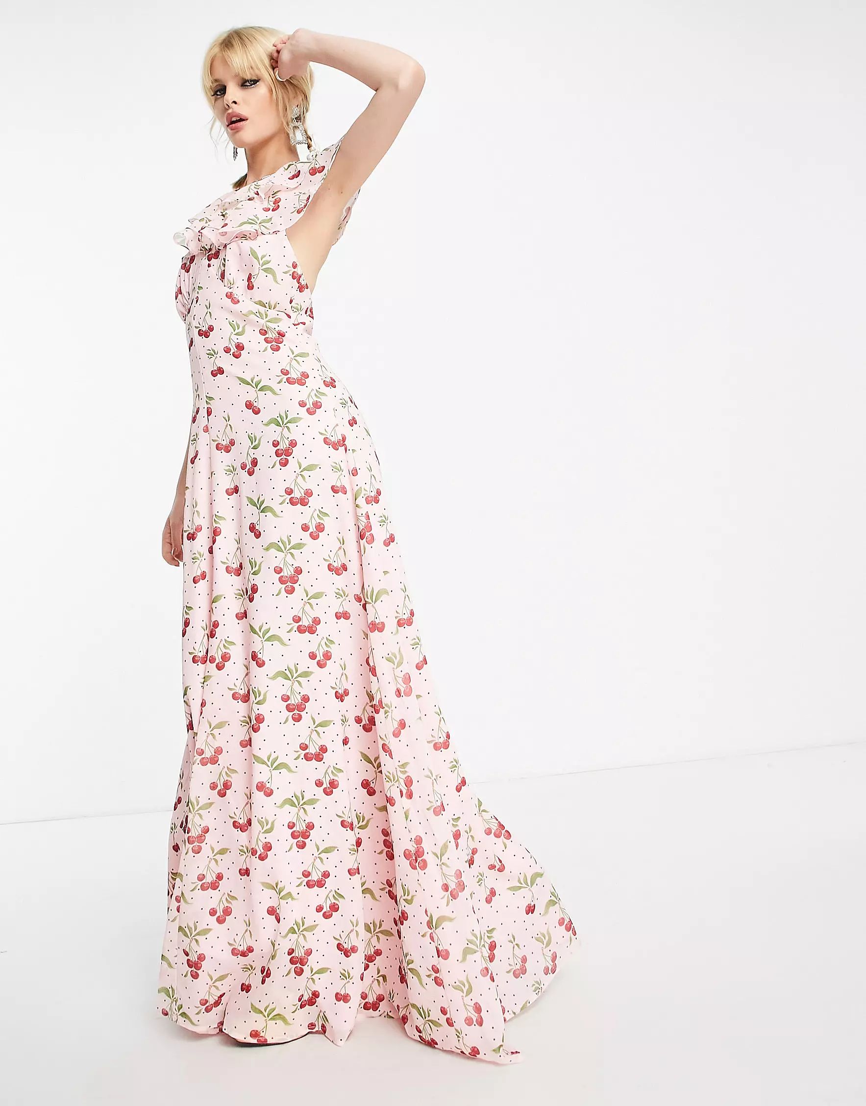 Sister Jane halterneck maxi dress in cherry print | ASOS (Global)