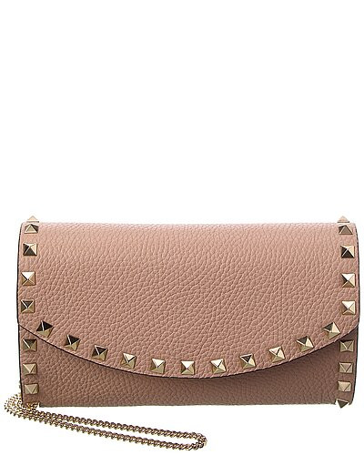 Rockstud Mini Grainy Leather Wallet On Chain | Rue La La