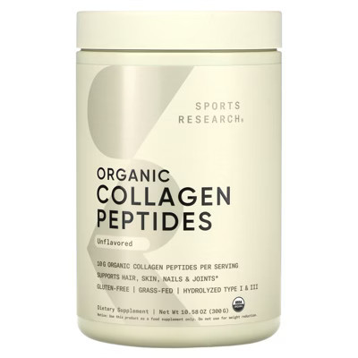 Sports Research Organic Collagen Peptides, Unflavored, 10.58 oz (300 g) | Target