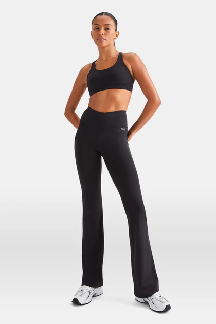 SKINLUXE V-WAIST HIGH WAISTED FLARED LEGGING - SHADOW BLACK | TALA (UK)