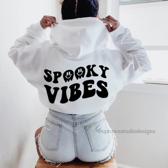 Spooky Vibes Hoodie Halloween Hoodie Fall Hoodie Oversized | Etsy | Etsy (US)