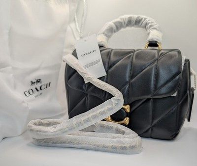 NWT Authentic COACH Quilted Tabby Top Handle Bag - Black Nappa Leather - CCC12 | eBay US