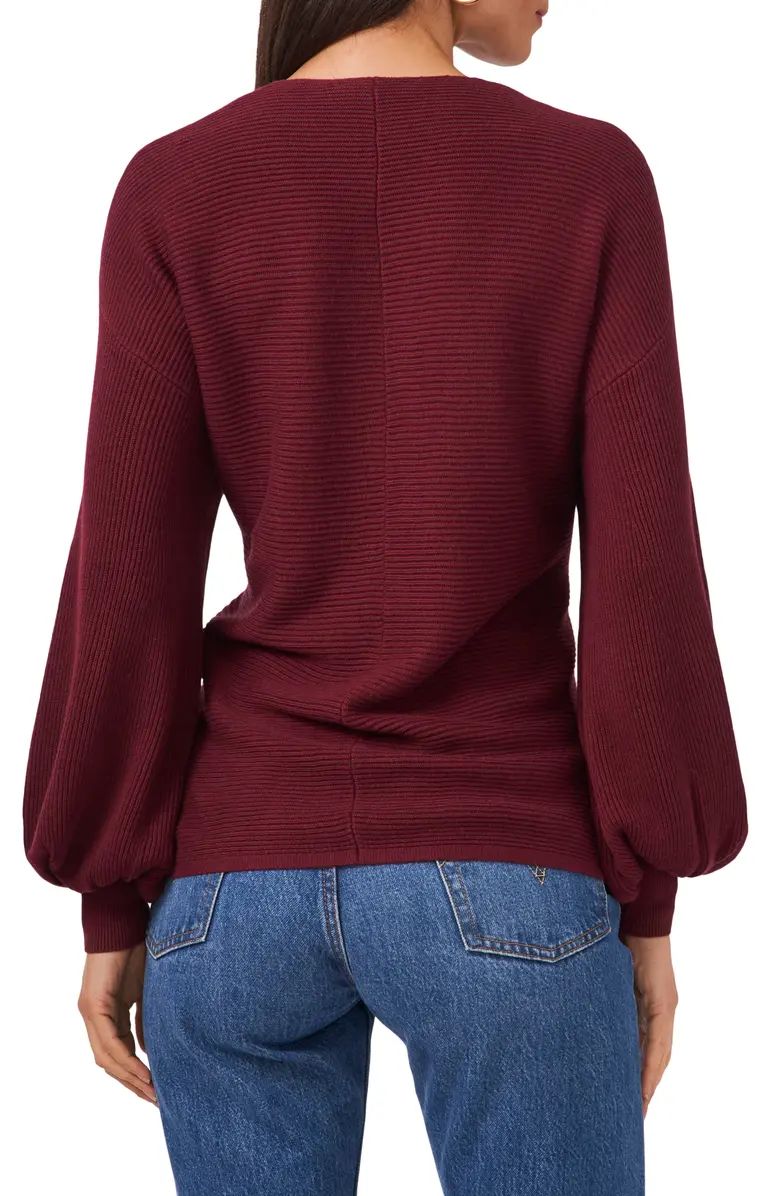 1.STATE Ribbed Balloon Sleeve Cotton Blend Sweater | Nordstrom | Nordstrom