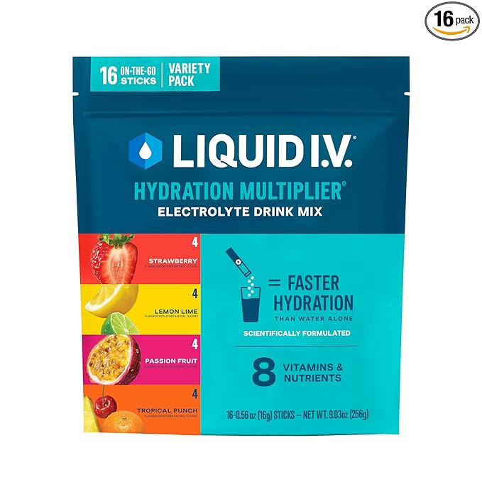 Liquid I.V.® Hydration Multiplier - Variety Pack - Lemon Lime, Passion Fruit, Strawberry, Tropic... | Amazon (US)