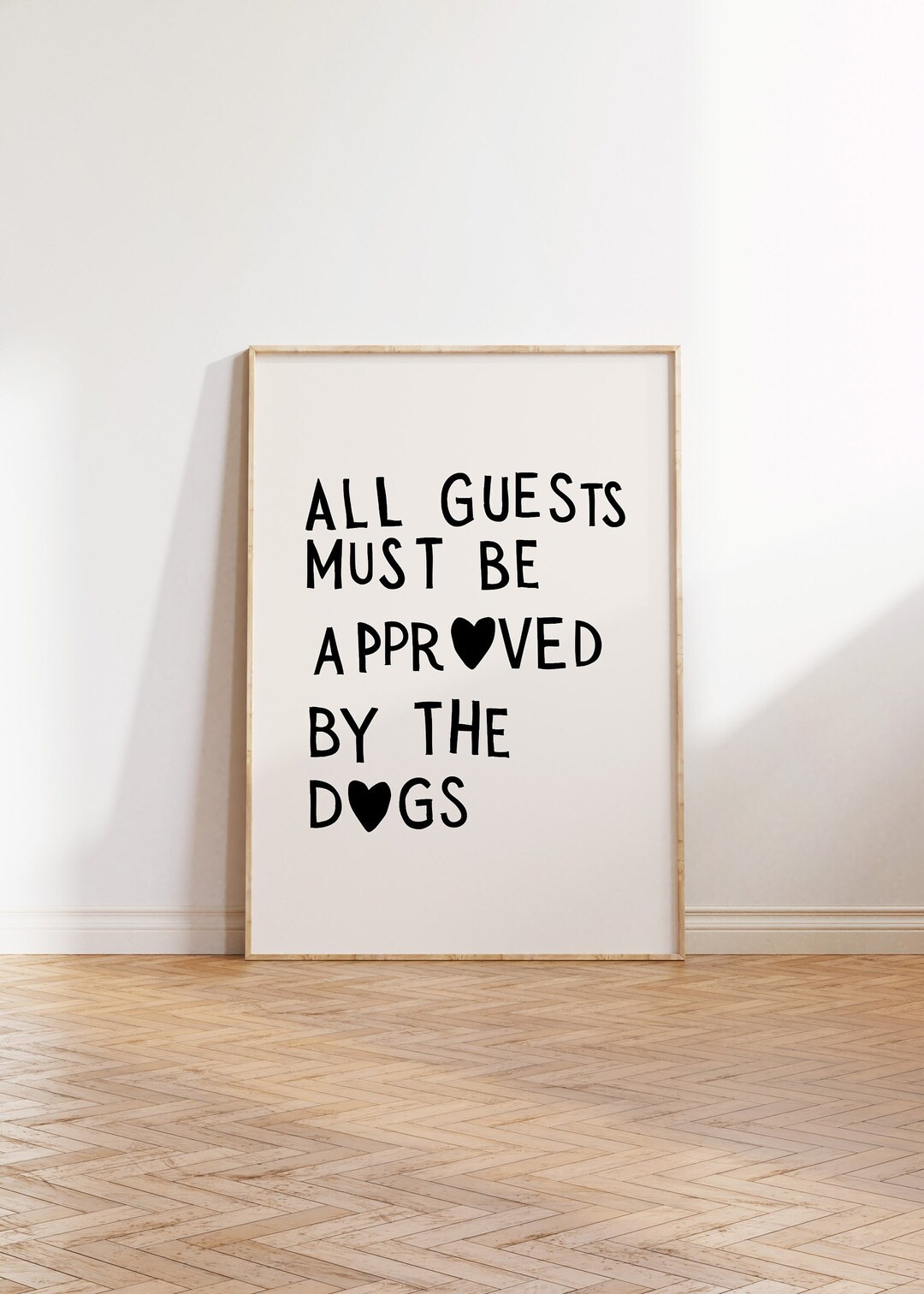 Funny Dog Print Minimalist Heart Decor Dog Owner Gift Puppy Poster Trendy Dog Wall Art Heart Typo... | Etsy (US)
