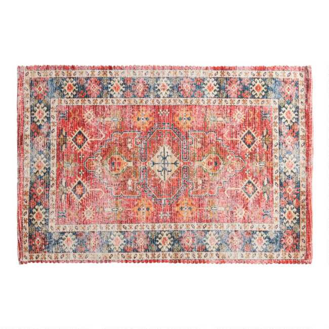 Alaina Multicolor Persian Style Rug Print Bath Mat | World Market
