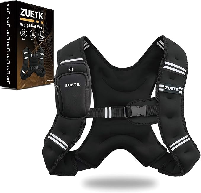 Weighted Vest, 6lb/8lb/12lb/16lb/20lb/25lb/30lb Weight Vest with Reflective Stripe, Weighted Vest... | Amazon (US)