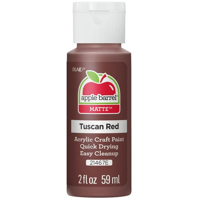 Apple Barrel Acrylic Craft Paint, Matte Finish, Tuscan Red, 2 fl oz | Walmart (US)