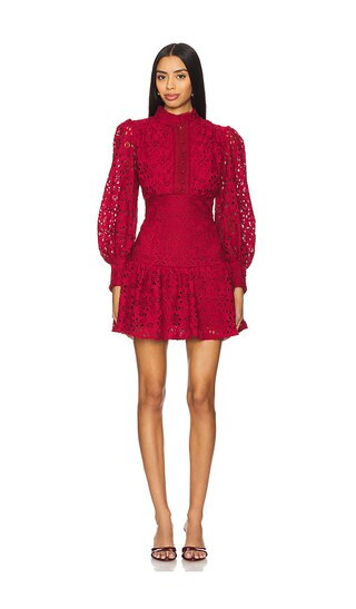 Remy Lace Dress in Deep Red | Revolve Clothing (Global)
