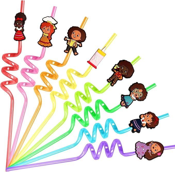 24 Encanto Party Favors Reusable Drinking Straws 8 Designs Great for Magic Movie Birthday Party S... | Amazon (US)
