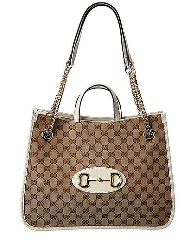 Horsebit 1955 Medium GG Supreme Canvas & Leather Tote | Gilt & Gilt City