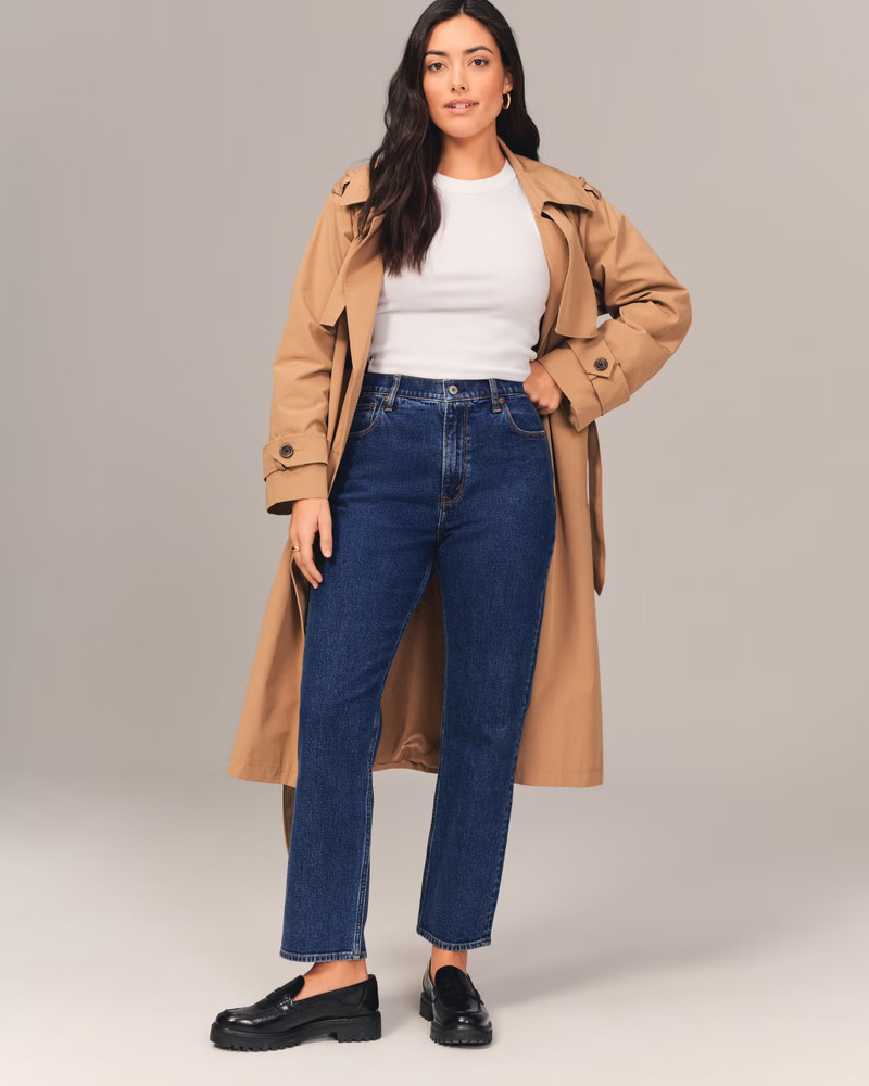 Curve Love Ultra High Rise Ankle Straight Jean | Abercrombie & Fitch (US)