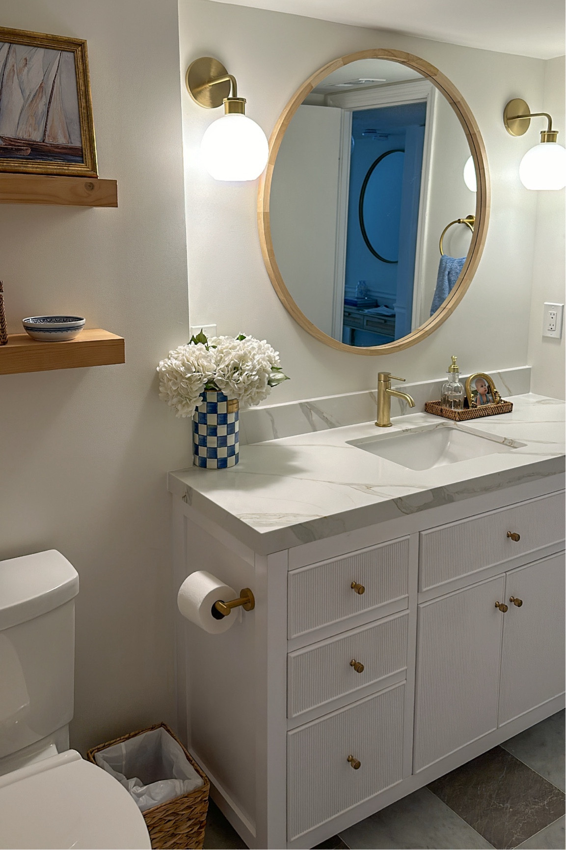 My sons’s new bathroom! Went for a coastal vibe! Lots of blue and whites 🤍

#LTKhome