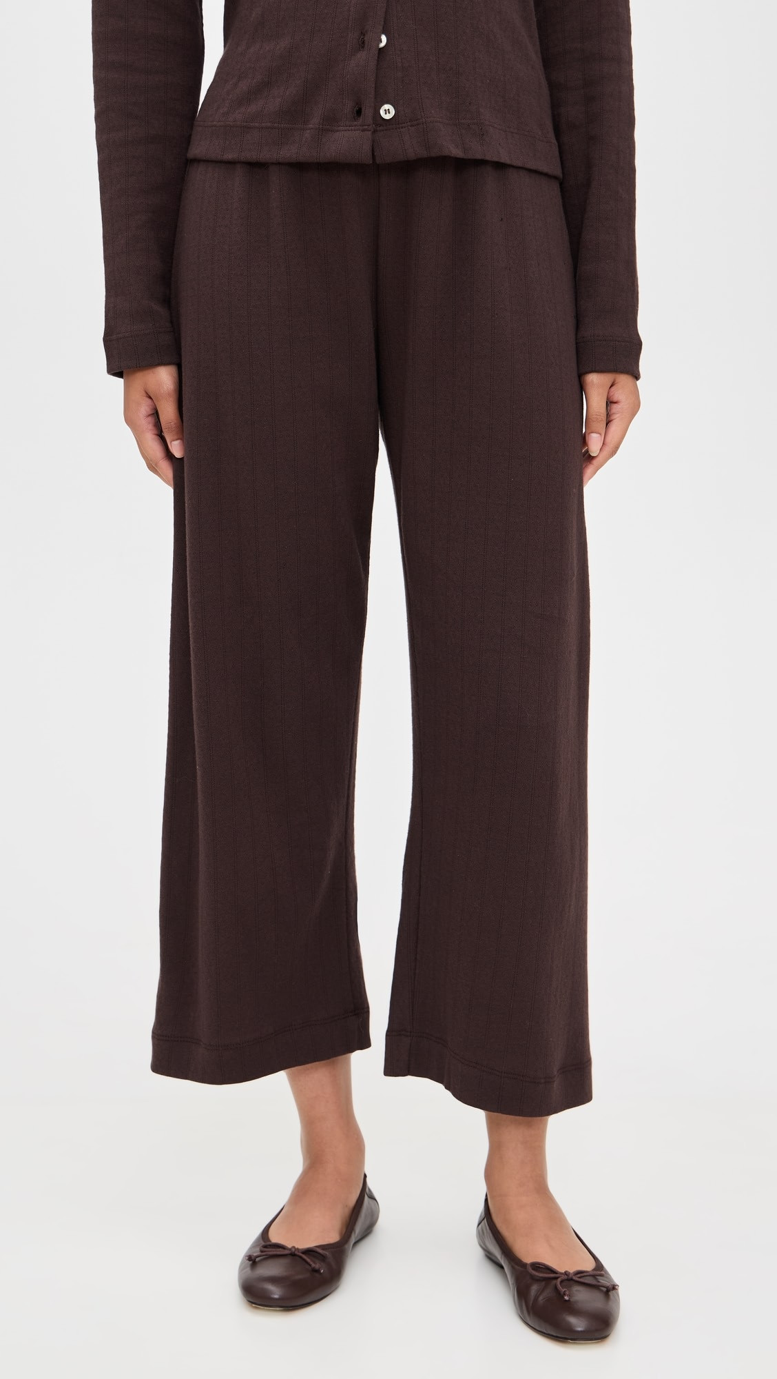 Pointelle Crop Wide Leg Pants | Shopbop