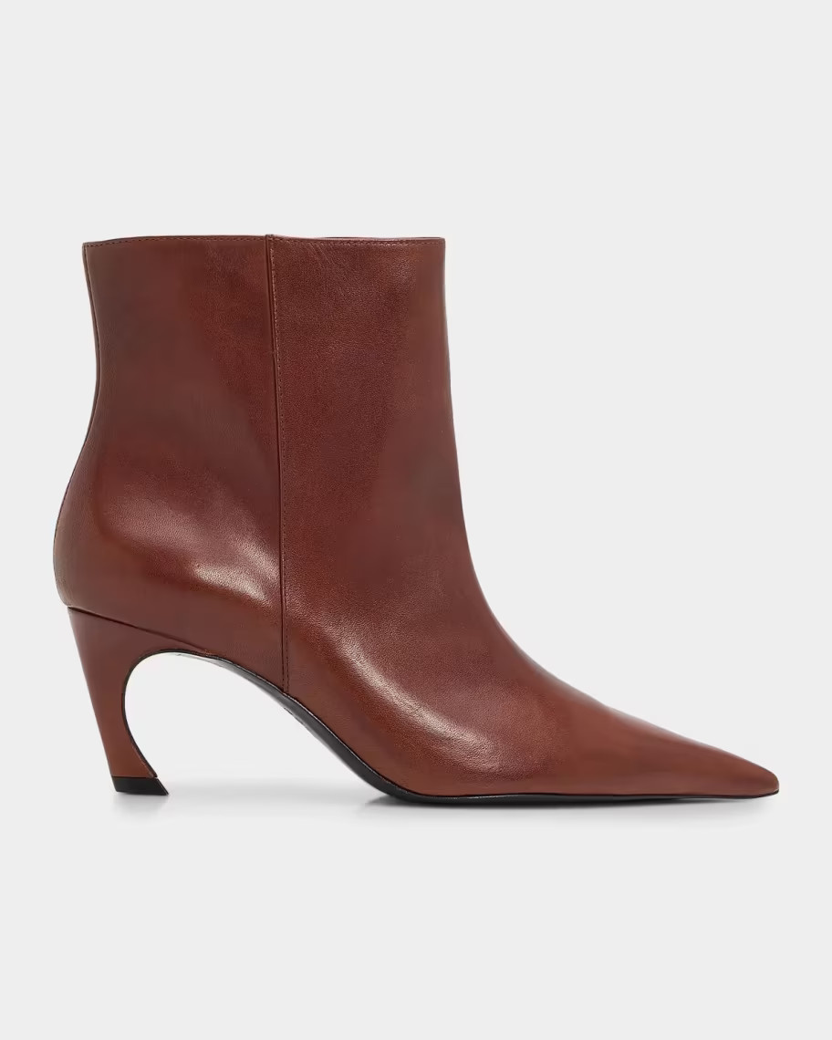 75mm Lexi Leather Ankle Boots | Neiman Marcus