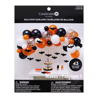Halloween Orange, Black & White Bat Balloon Garland by Celebrate It™ | Michaels | Michaels Stores