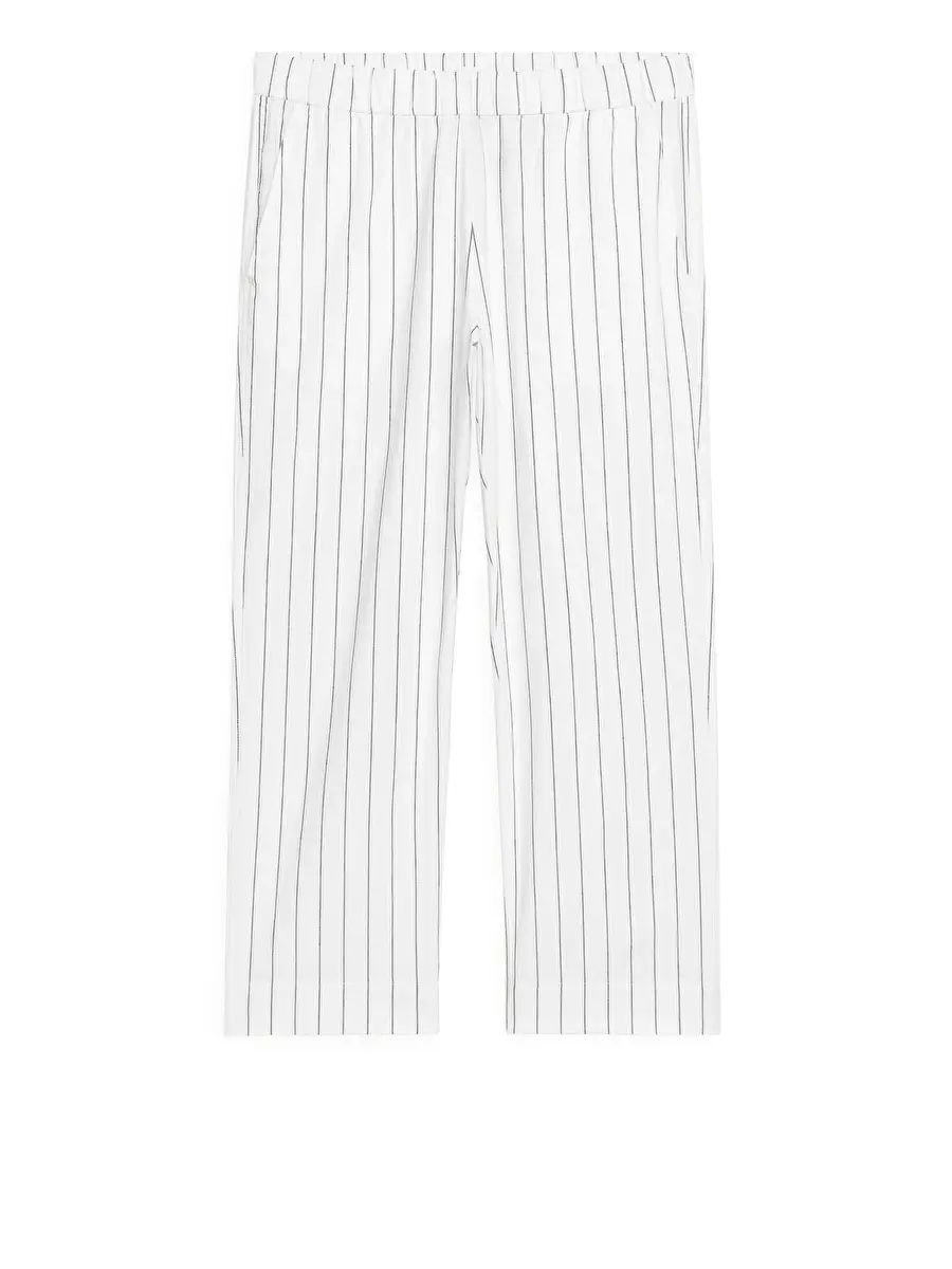 Striped Pyjama Trousers - White/Dark Blue - ARKET GB | ARKET (US&UK)