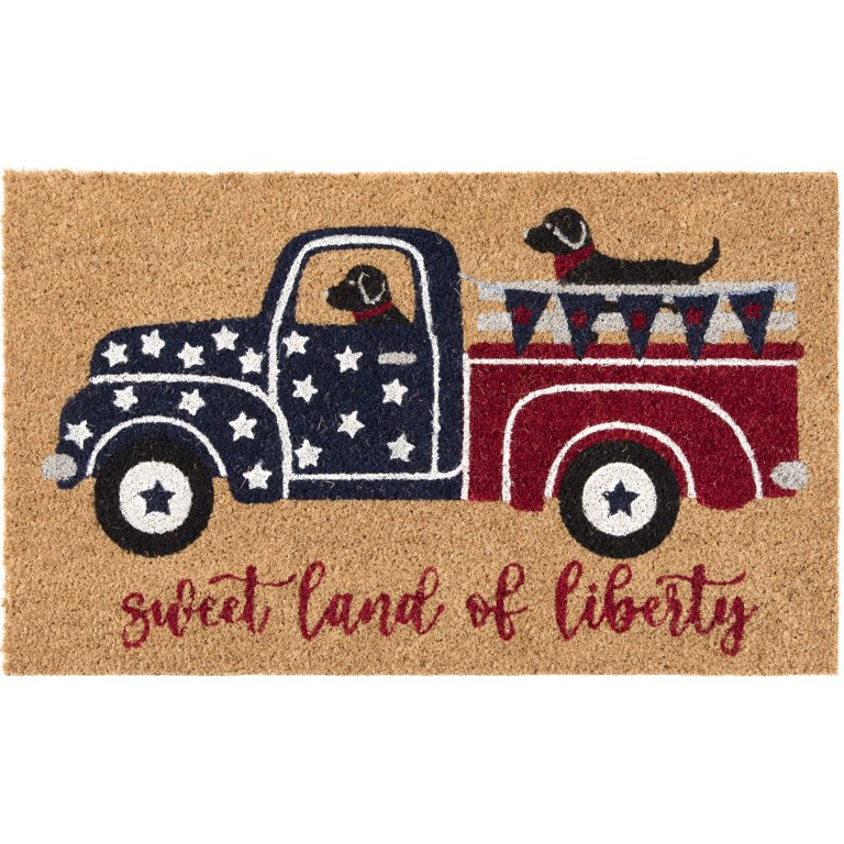 Mainstays 18X30 Patriotic Truck Dog Outdoor Coir Mat | Walmart (US)