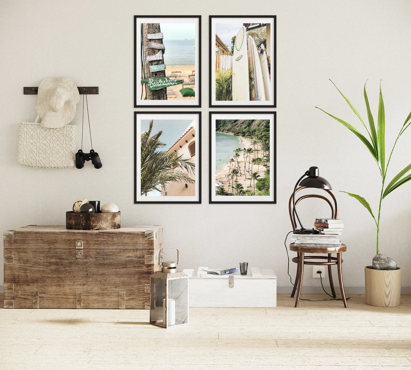 Set of 6 Beach Printable Wall Art, Surf Print, Coastal Photo Art, Surfboard Wall Art, Vintage Van... | Etsy (US)