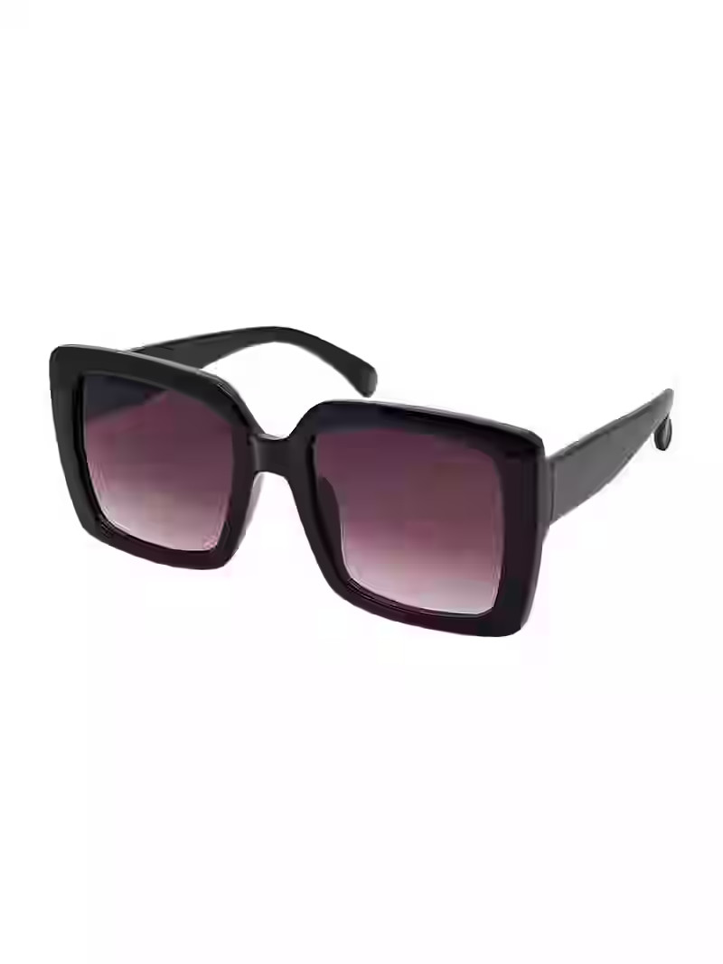 Ladies Plastic Oversized Square Black Frame Smoke Lens Sunglasses | Walmart (US)